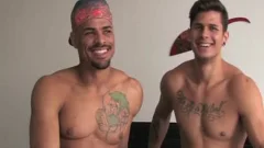 Brazilian gay Flip Flop With sperm flow