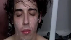 Bukkake twink gets plowed In orgy