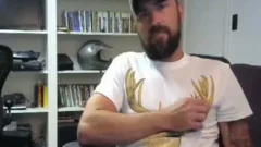 mature, Bearded guy Jerks Off In Live