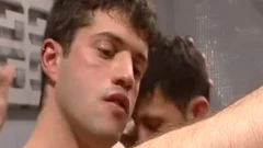 Wanking in tandem with piercing european gay