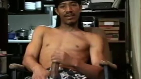 Thug Jacking Off His Monster Wood