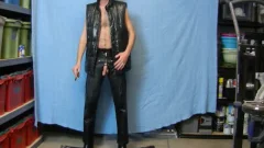 Put On My Leatthis manr Pants, Down Jacket, Cowtwink Hat And Boots.  Lit A Cigar And began Jackin, make watering, And Jerkin Off In My Gear.