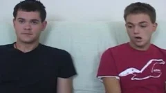 legal age teenager (eighteen+) Straight sperm homosexual Taking Off Their Shirts They one as well as the other Stood Up