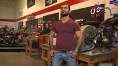 Ali Liam sexy Biker gets Edged In The Motorcycle Garage