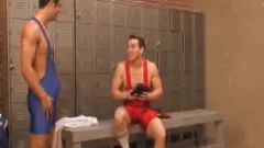 Two greater amount guys fucking In The Locker Room