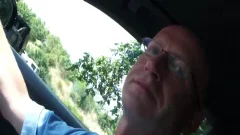 Hitchhicker blows And bonks Daddy On The Roadside