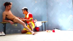 Sweaty nineteen Years daddy Sport twinks poke bare In The Locker Room (bareback)