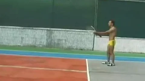 boys poke ON TENNIS COURT