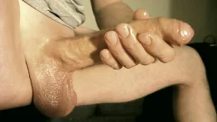 Robin Jerks His shaved Oiled Uncut Monstercock137