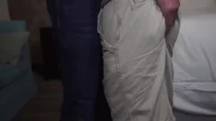 brawny Tattooed chap bonks teen in nature's garb Cbig knob Cumming In