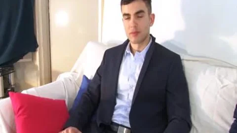 In Suit handsome Banker acquires Wanked His large cock By studs In Spite Of Him.