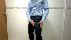 Latino teen In Suit Jerks Off Till cumshot