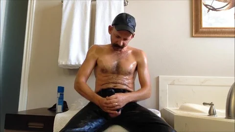 Having Some enjoyment With My Leather, Rubber knob Sheath And My Fleshjack.