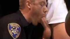 young sleazy Security Guards Suckin Each Other