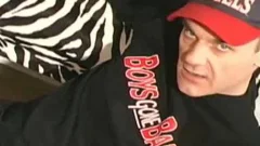 daddy lays on the floor and uses a sex tool