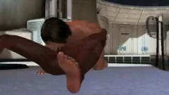 3D dude driled by a ladyman