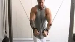 Bodybuilder pounds blonde dude.