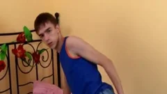 Skinny dude Finger hole & blows Load