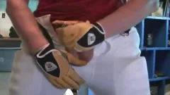 nasty jock jerking off in football gear