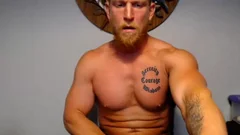 Blond brawny chap Masturbates In Live
