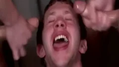 curly Haired homosexual twink In gangbang fuck