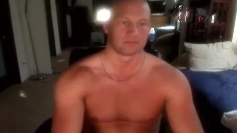 Bald Muscle dude jerking off And tasty sperm discharged