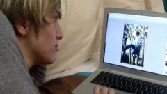 Nervous boys do first time anal on camera