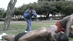 lascivious black fellows arsefucking After Workout At Tthowdys fellow Park