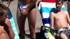 [GVC 340] charming Hunks Threeway engulfing By The Pool