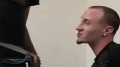 black man receives his cock wet by a white stud
