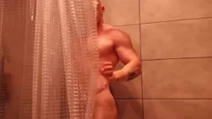 blonde Muscle lad Shows Off His Body In The baths
