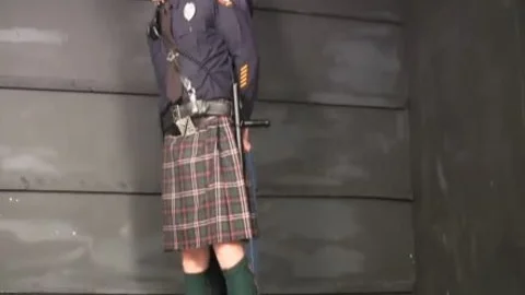 Kilted Cop tied, Spanked, And Jerked Off