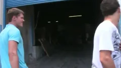 drilling Inside his friends Warehouse
