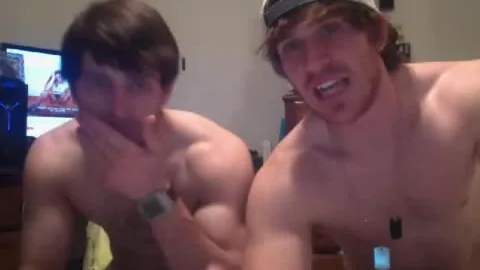 2 handsome str8 mans Go homosexual, suck knob, sex toy 1st Time On webcam