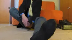 A long Day In The Office . I Have Been Wearing My Sock For Several Days So That It Was Time To Check them Out.