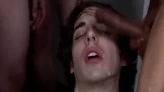 dilettante twink receives Bukkake At orgy