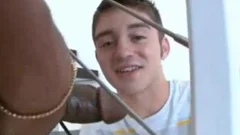 enormous knobs poke young man
