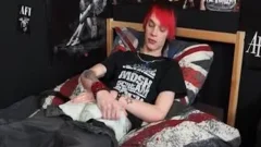 Emo twink man Rubs One Out