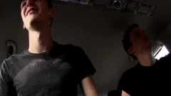 large 10-Pounder twinks threesome With cream flow