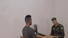 Latino Soldiers duett nailing undressed With Mouthcumming