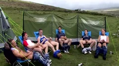 wank Party outside Camp