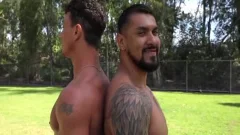 Latin Muscle Bottom bare-rides humongous Dicked Top