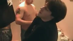 Three sleazy Hunks dong sucking In Shower Th