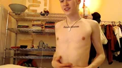 Blond twink Shows It Off