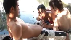 Latinos Outdoor unprotected three-some