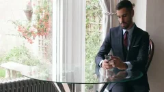 Suited Italian men fuck deep In sofa