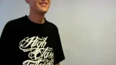 Straight Tattood teen Stroking his big ramrod