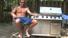 Grilling and Stroking... MY dick!!!