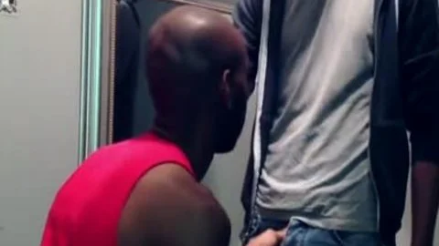 black guy Slurps Down throbbing Load