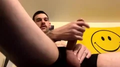 straight large penis Tatted White dude